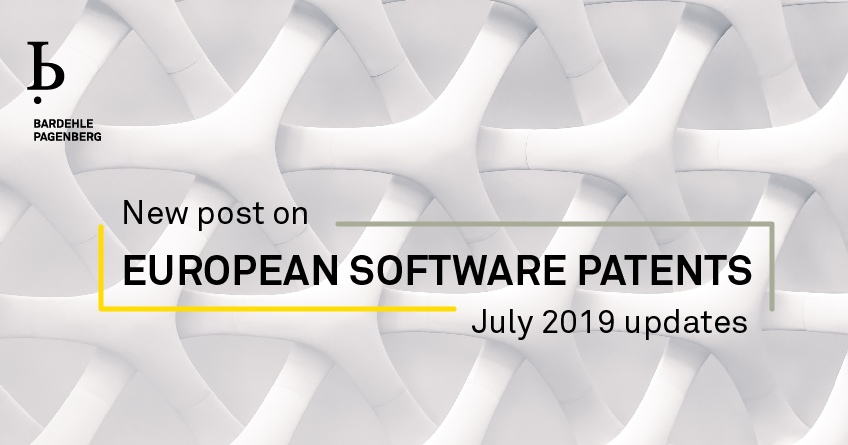 EUROPEAN SOFTWARE PATENTS July 2019 updates